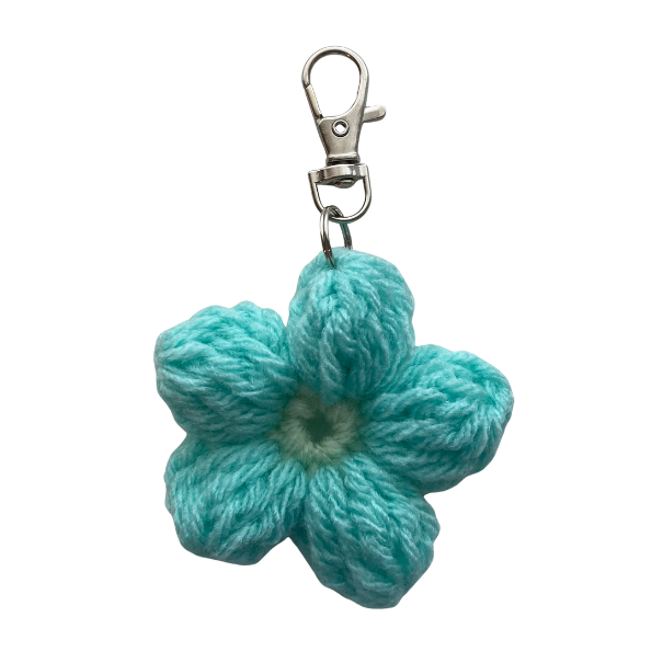 Aqua Flower Keychain