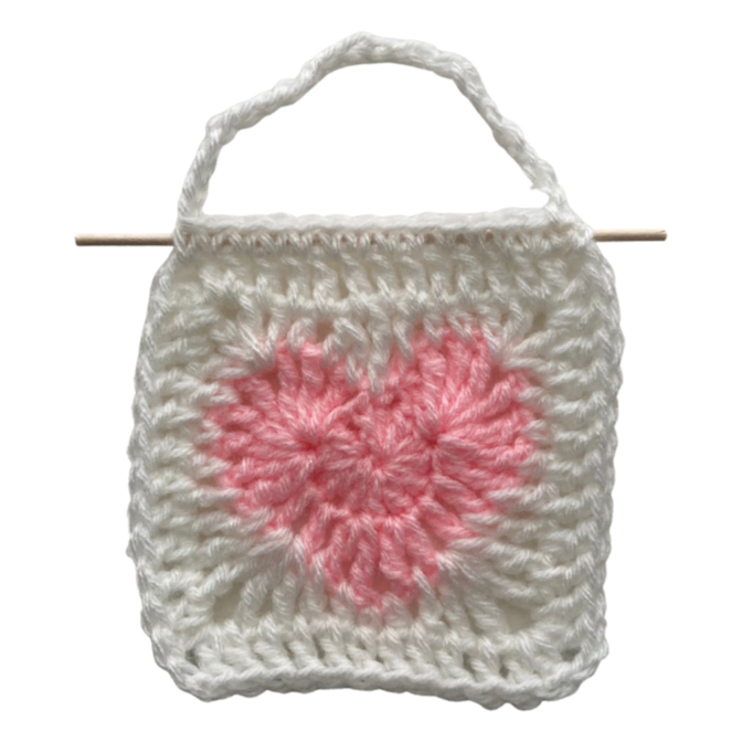 Heart Wall Hanging (Pastel Pink on White)