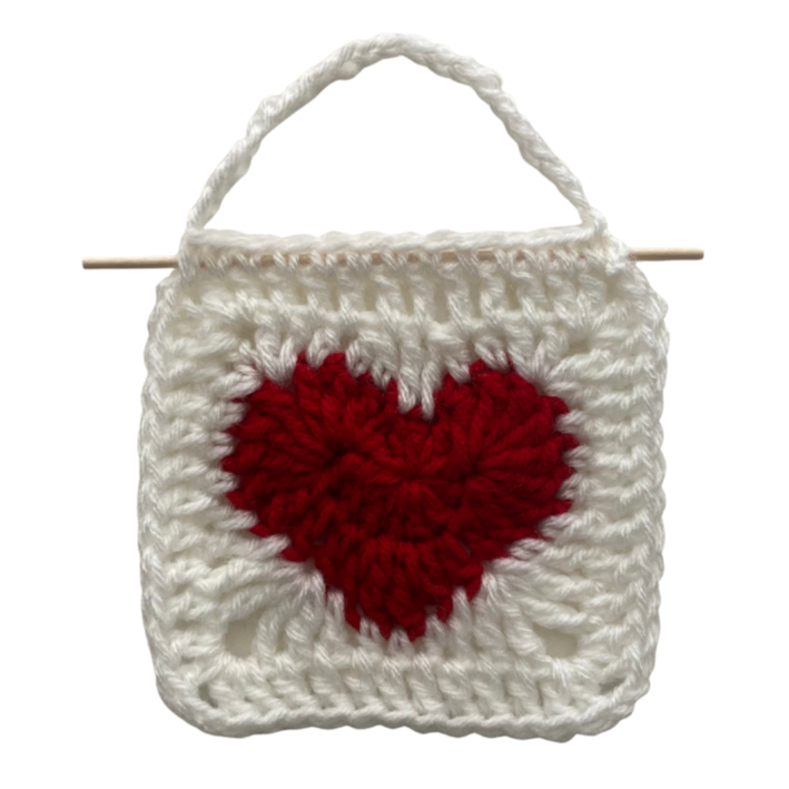 Heart Wall Hanging (Red on White)