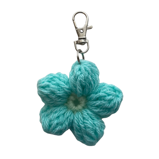 Aqua Flower Keychain
