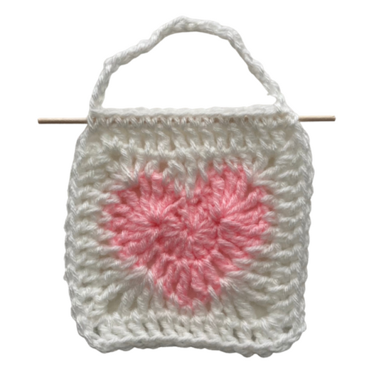 Heart Wall Hanging (Pastel Pink on White)