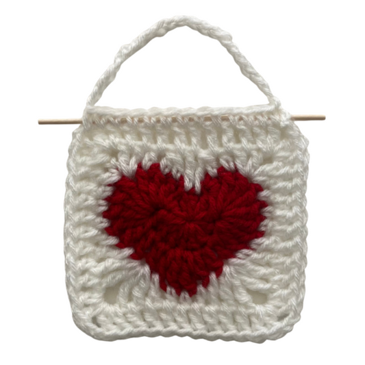 Heart Wall Hanging (Red on White)