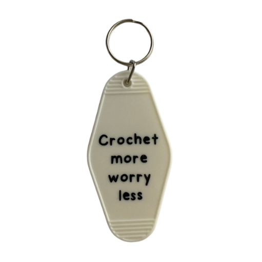 Crochet more worry less Keychain
