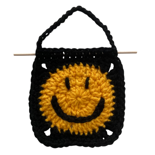 Smile Wall Hanging (Yellow on Black)